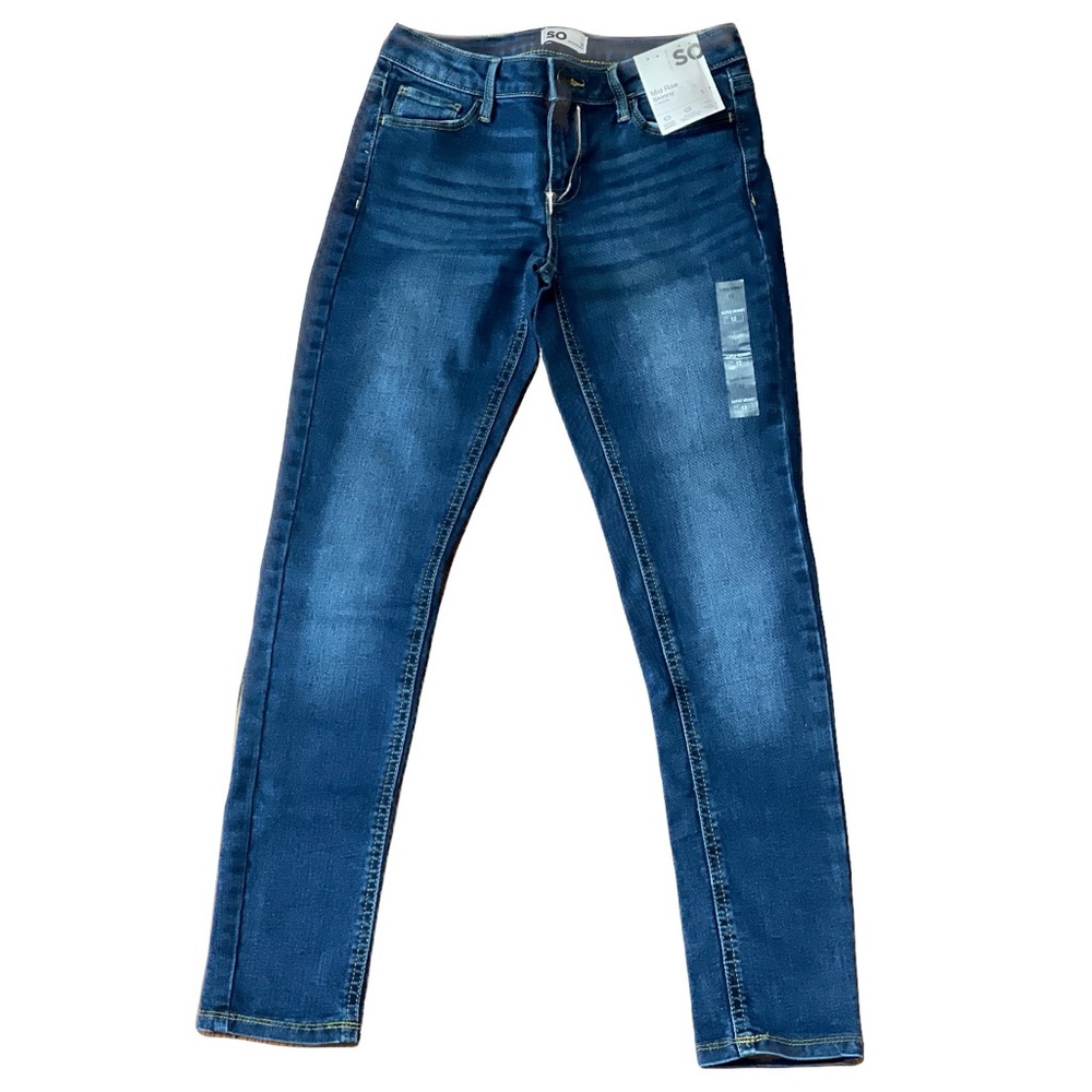 NWT SO Girls Mid Rise Skinny Stretch Jeans Size 12